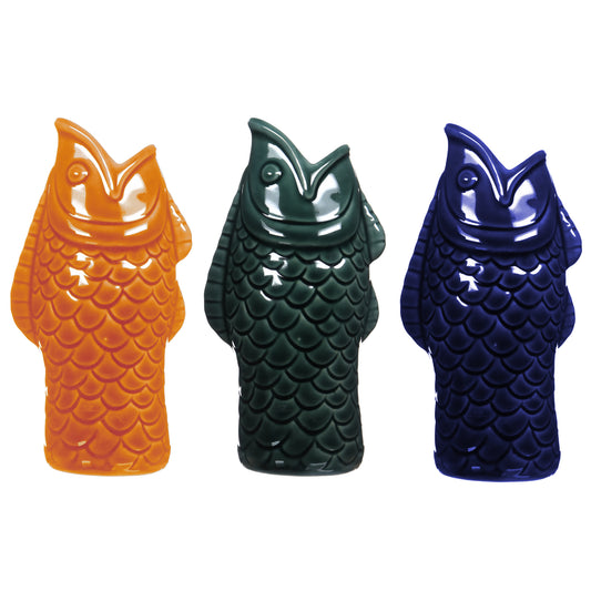 Orange Green and Blue Koi Fish Tiki Mugs