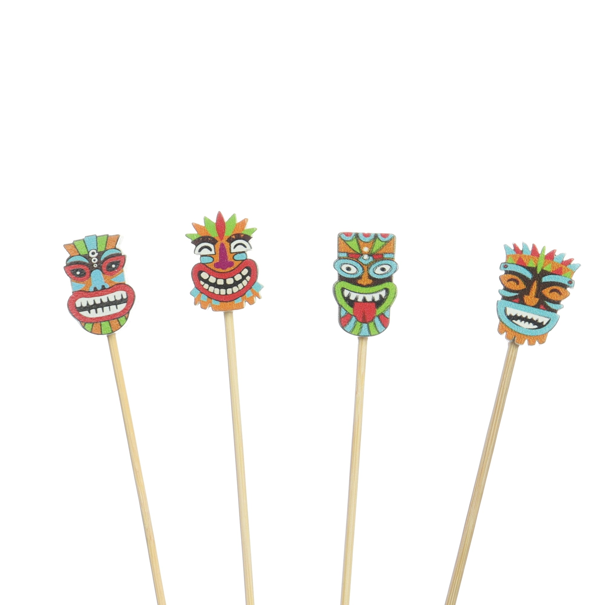 Tiki Mask Bamboo Picks for Vibrant Cocktails – Dynasty Wholesale