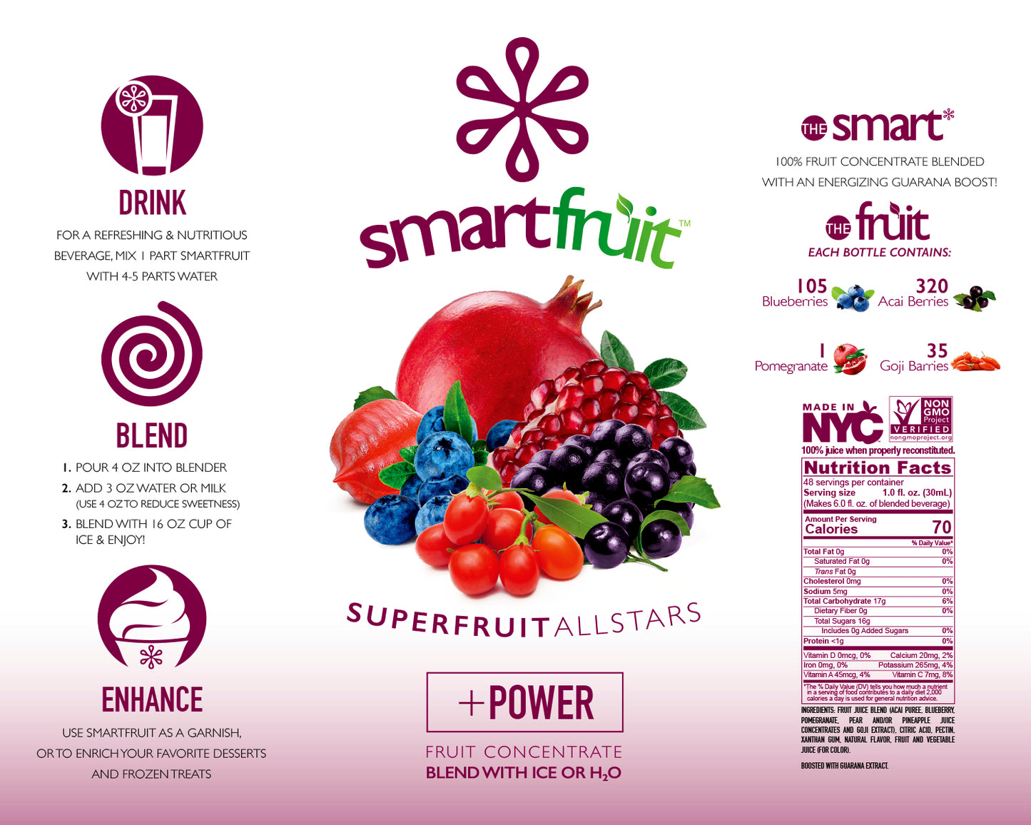Smartfruit Superfruit All-Stars - Case of 6 (48oz) Bottles