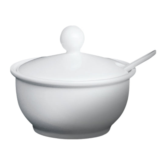 Chili Pot with Lid & Spoon - Imperial White