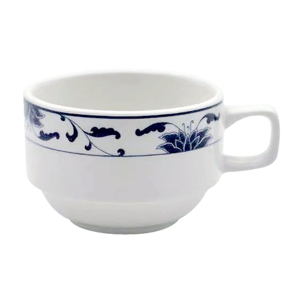Stackable Coffee Cup with Handle - Blue Lotus