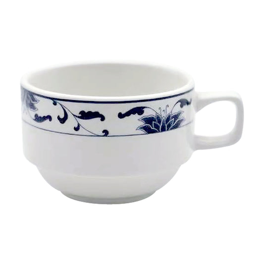 Stackable Coffee Cup with Handle - Blue Lotus