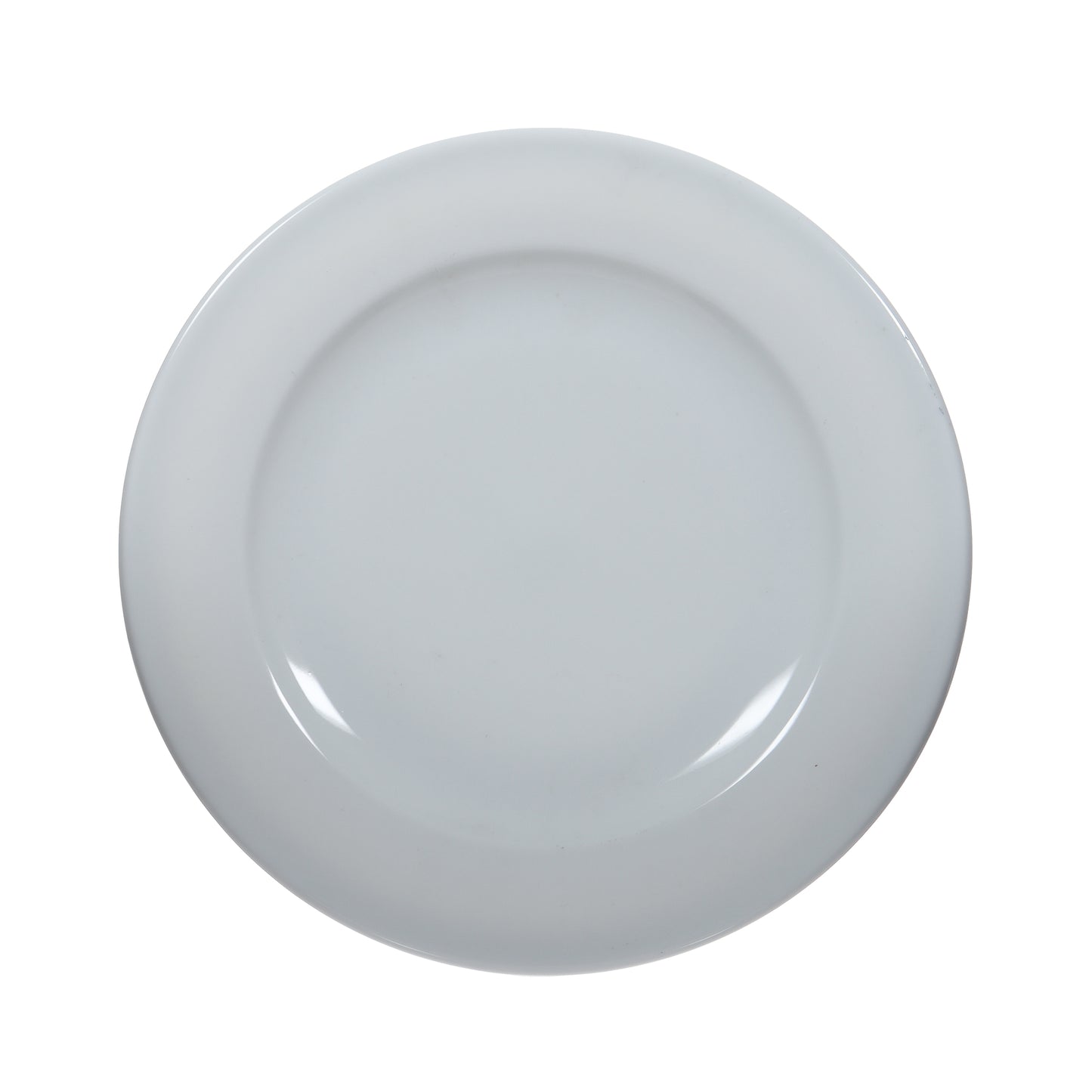 Round Plate with Rim - White