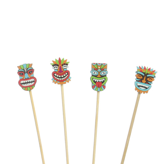 Tiki Mask Bamboo Pick